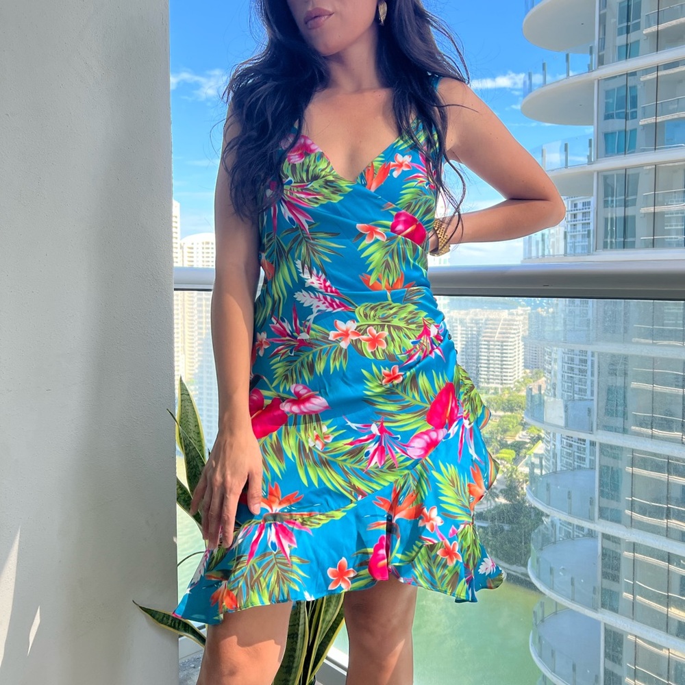 Guess Marciano dress - never worn- tag & receipt! Marina blue satin material